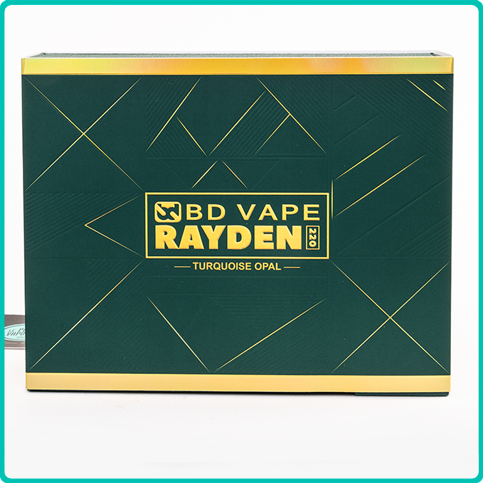 Packaging de la Box Rayden 220 Volcano Turquoise Opal Rare Edition BD Vape